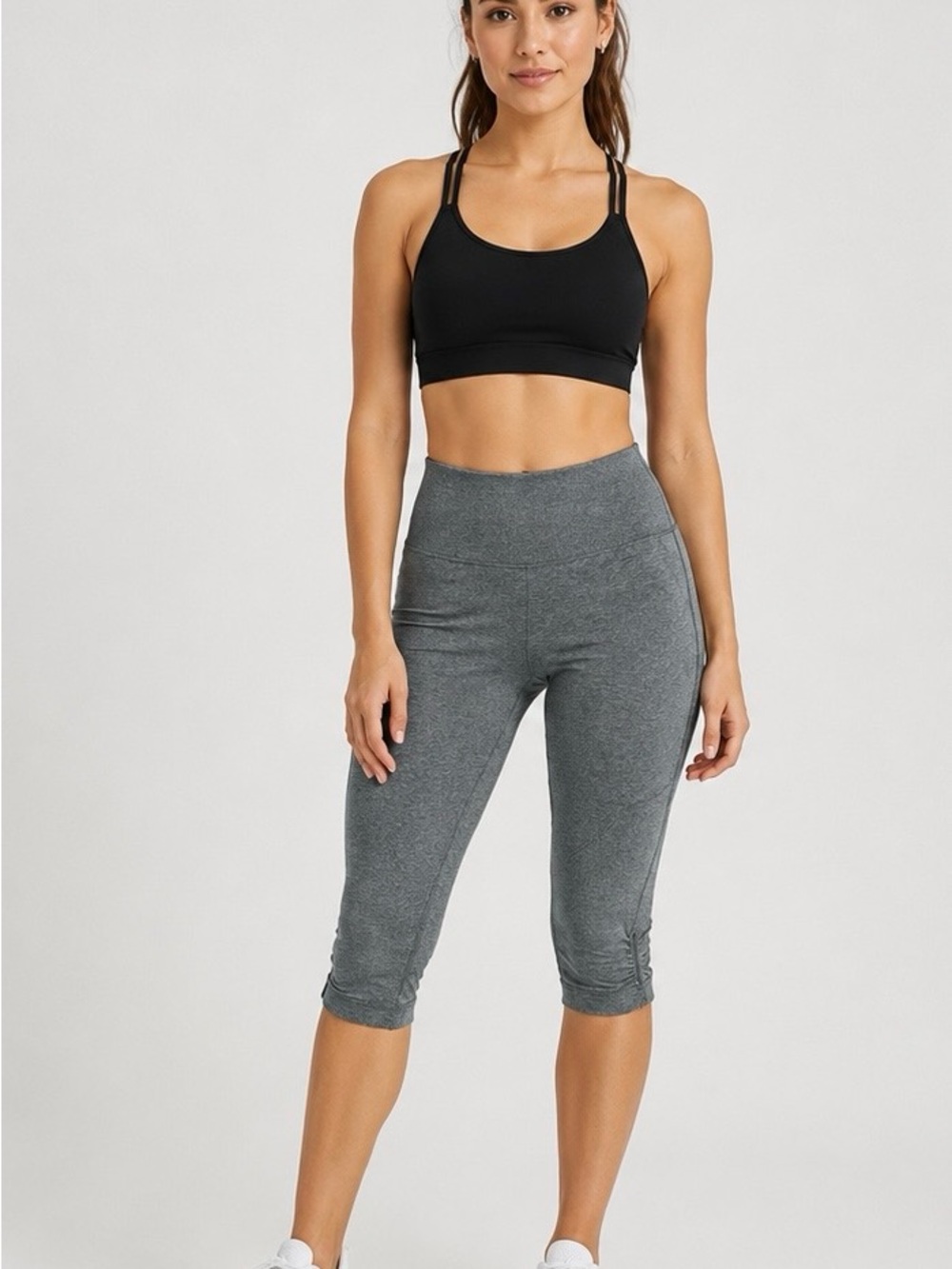 lululemon athletica Heather Gray High-Rise Capri Leggings